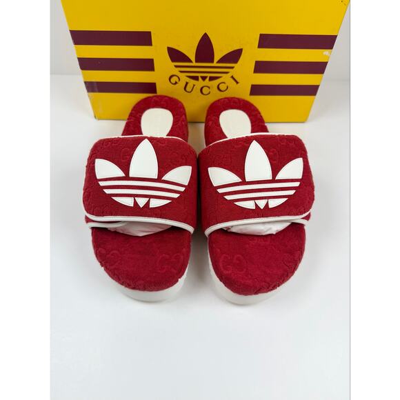 Size 11UK/12US - Gucci x Adidas Red Platform Sandals NEW main image 8